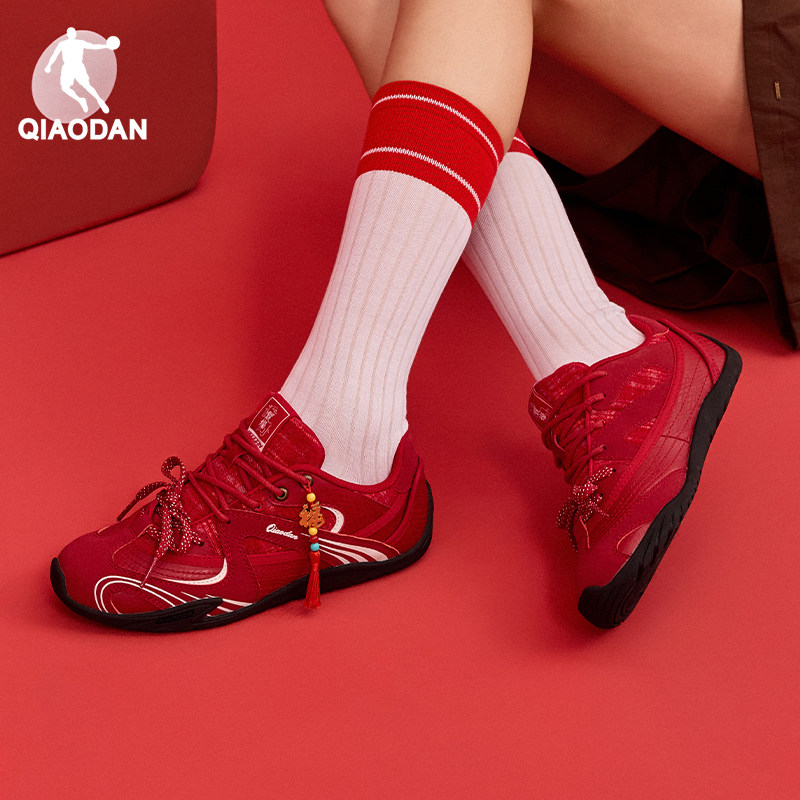 乔丹薄饼鞋新年款红色休闲鞋女运动鞋2026春季新款薄底德训鞋女鞋,运动鞋new,运动休闲鞋,淘宝优惠券,粉丝福利购,淘宝优惠卷