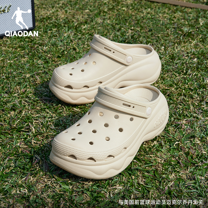 乔丹汉堡洞洞鞋女厚底凉鞋