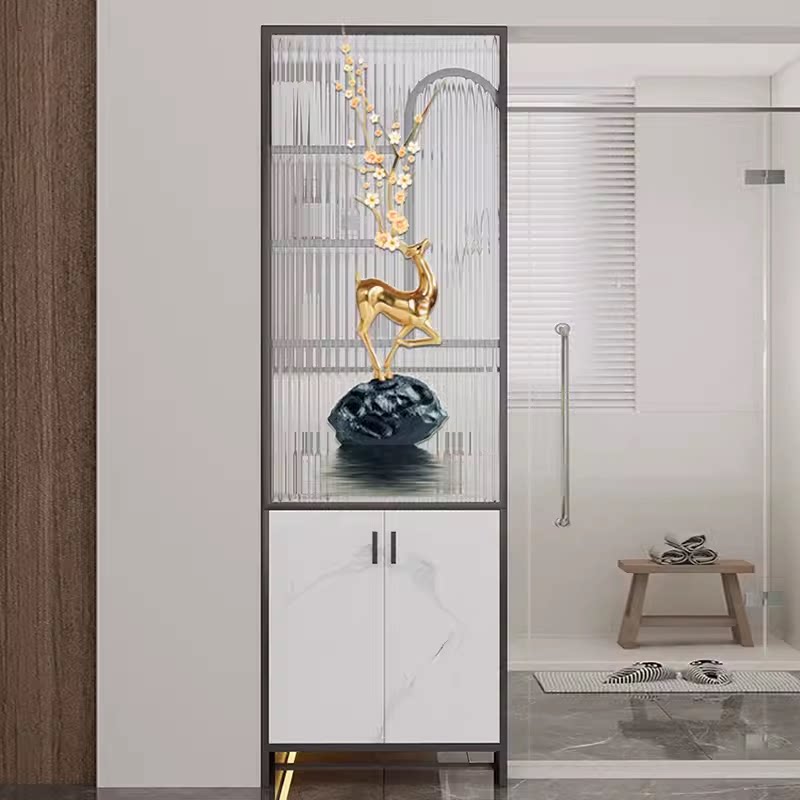 侧抽柜半墙卫生间洗漱台长虹艺术玻璃隔断收纳柜客厅屏风鞋柜一体