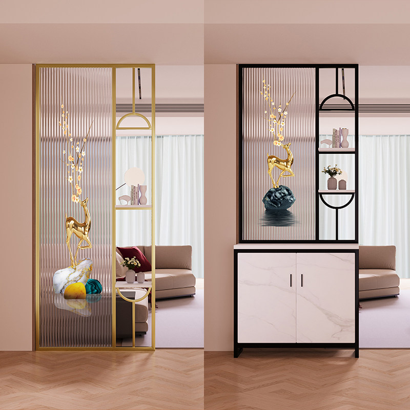 长虹玻璃屏风轻奢网红隔断现代简约客厅艺术玄关入户一体鞋柜
