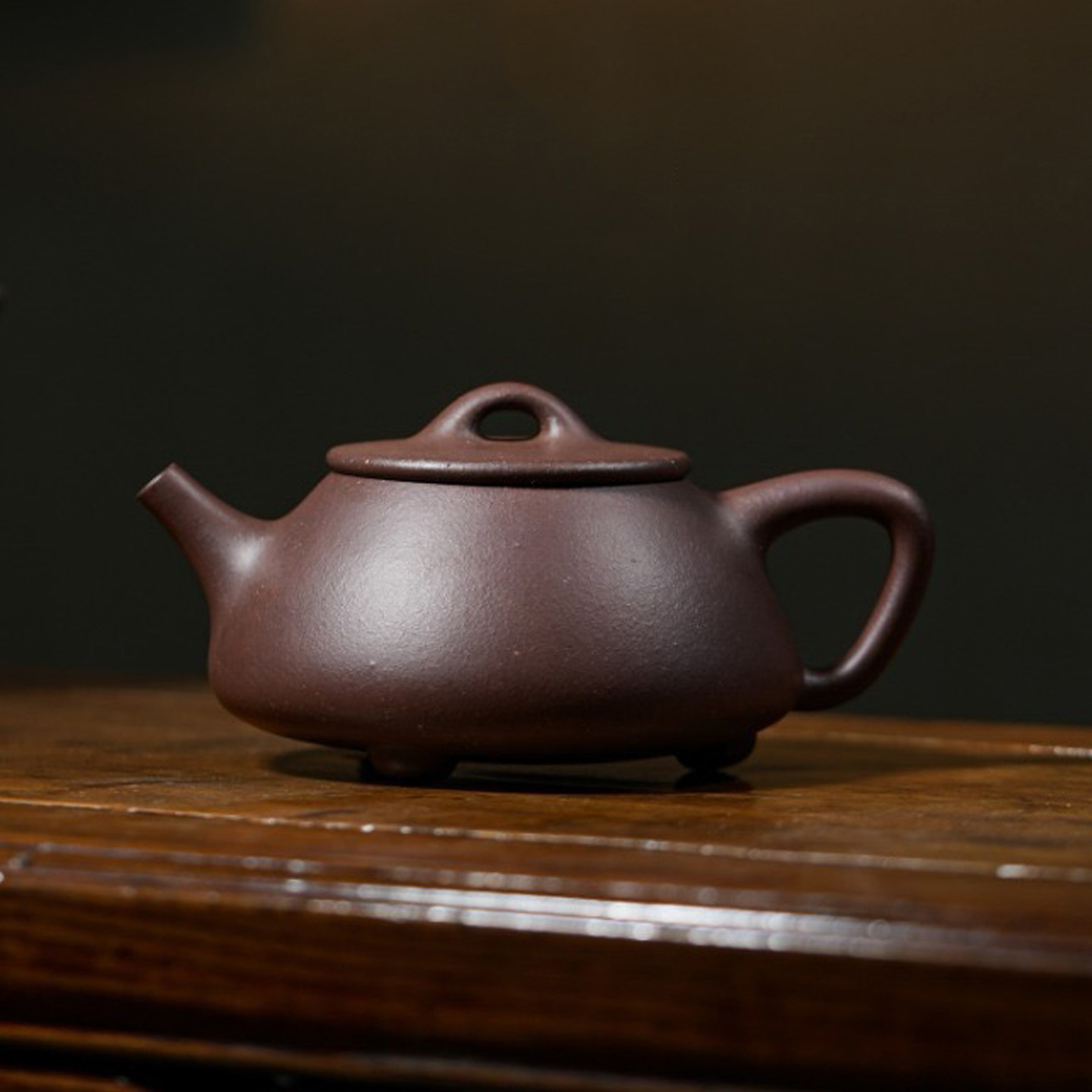 宜兴紫砂壶纯手工茶壶茶具泡茶名家收藏原矿紫泥平盖石瓢壶270cc