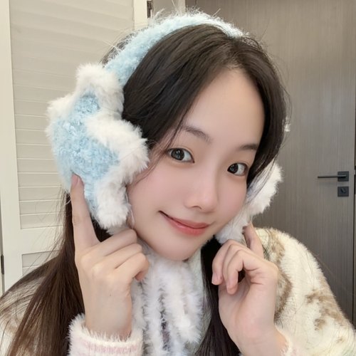 Stuuuly手工 星星护耳毛绒保暖手混线混纺皮草编织diy材料包