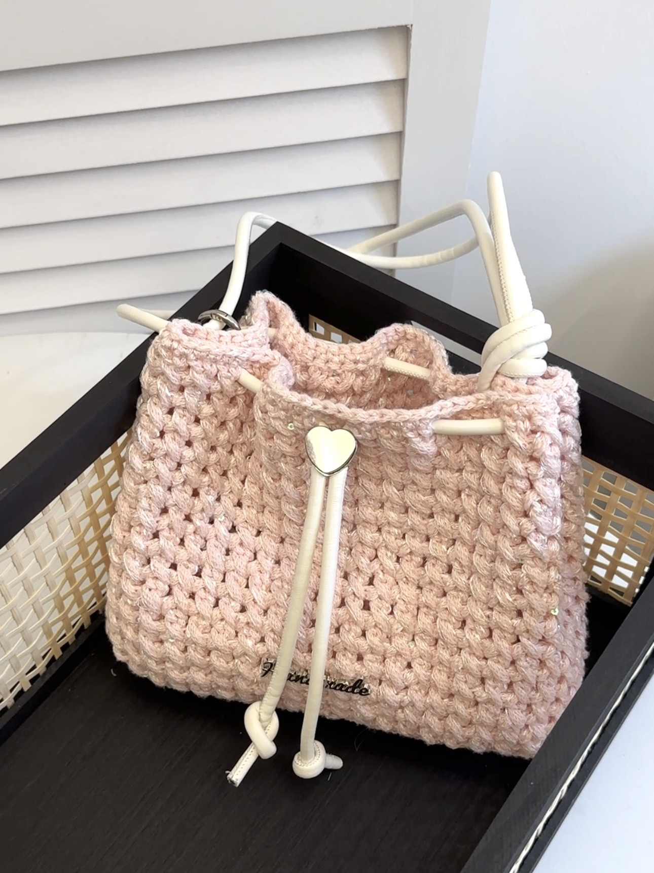 Stuuuly手工亮片小方包皮绳单肩包斜挎包抽绳diy材料包毛线编织,服饰配件/皮带/帽子/围巾,DIY编织材料包,淘宝优惠券,粉丝福利购,淘宝优惠卷