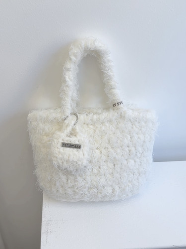 Stuuuly手工 秋冬卷卷毛#糯米线ins极简手提包粗毛线diy编织材料