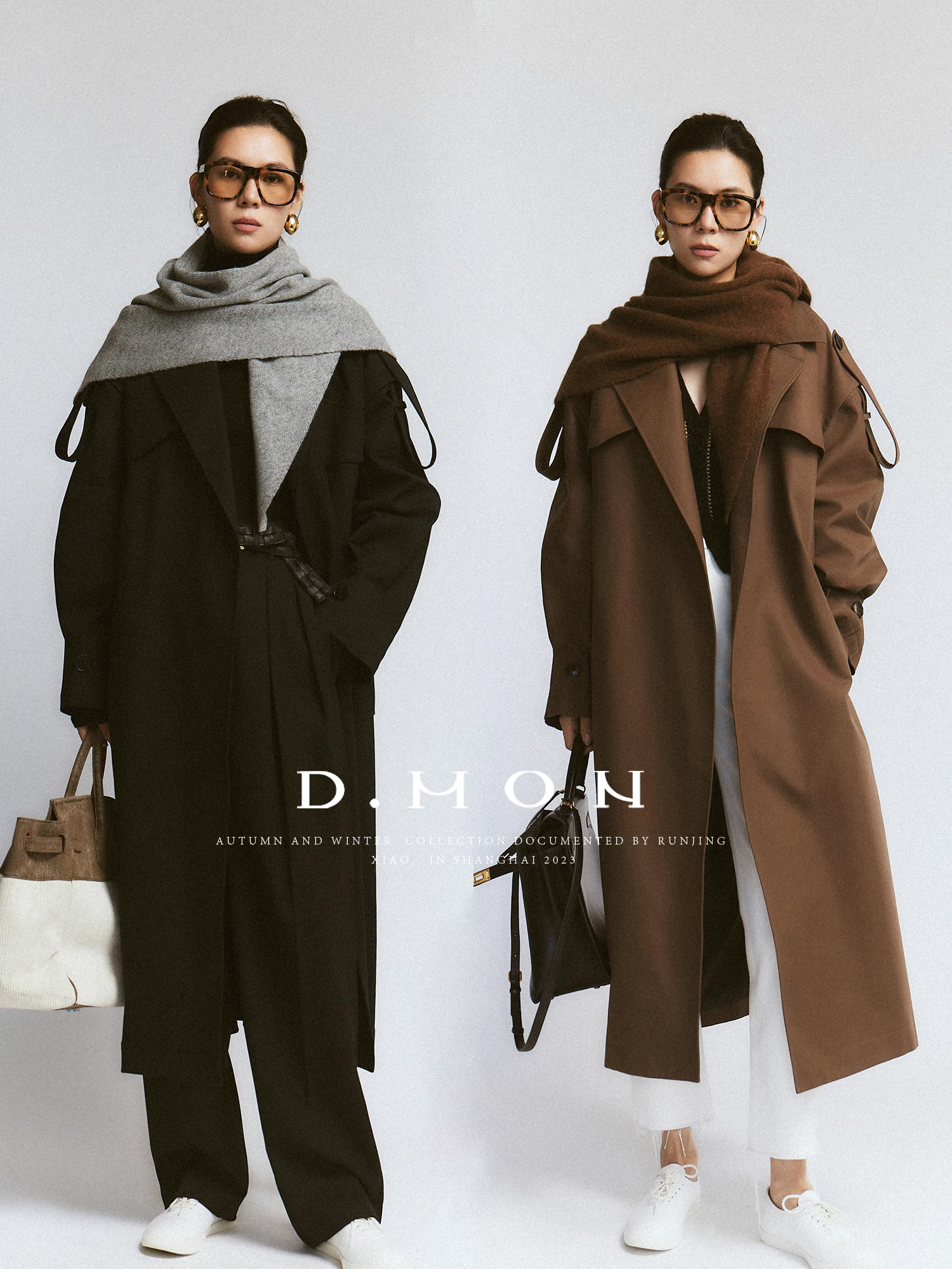 DMON|随意时髦两穿_韩国进口100%长绒棉雾面哑光长风衣外套