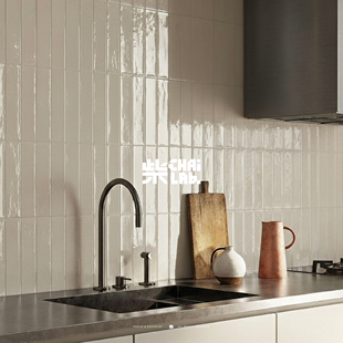 小火柴复古烂边釉面砖米釉白亮光仿古砖多色艺术客厅墙砖厨卫60