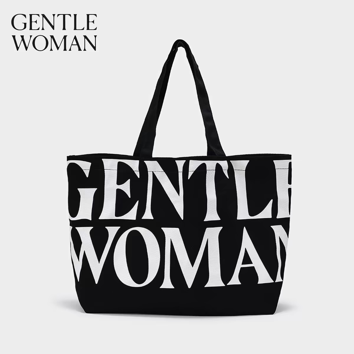 Gentlewoman品牌折扣店百搭经典中号磁扣托特单肩大容量女帆布包