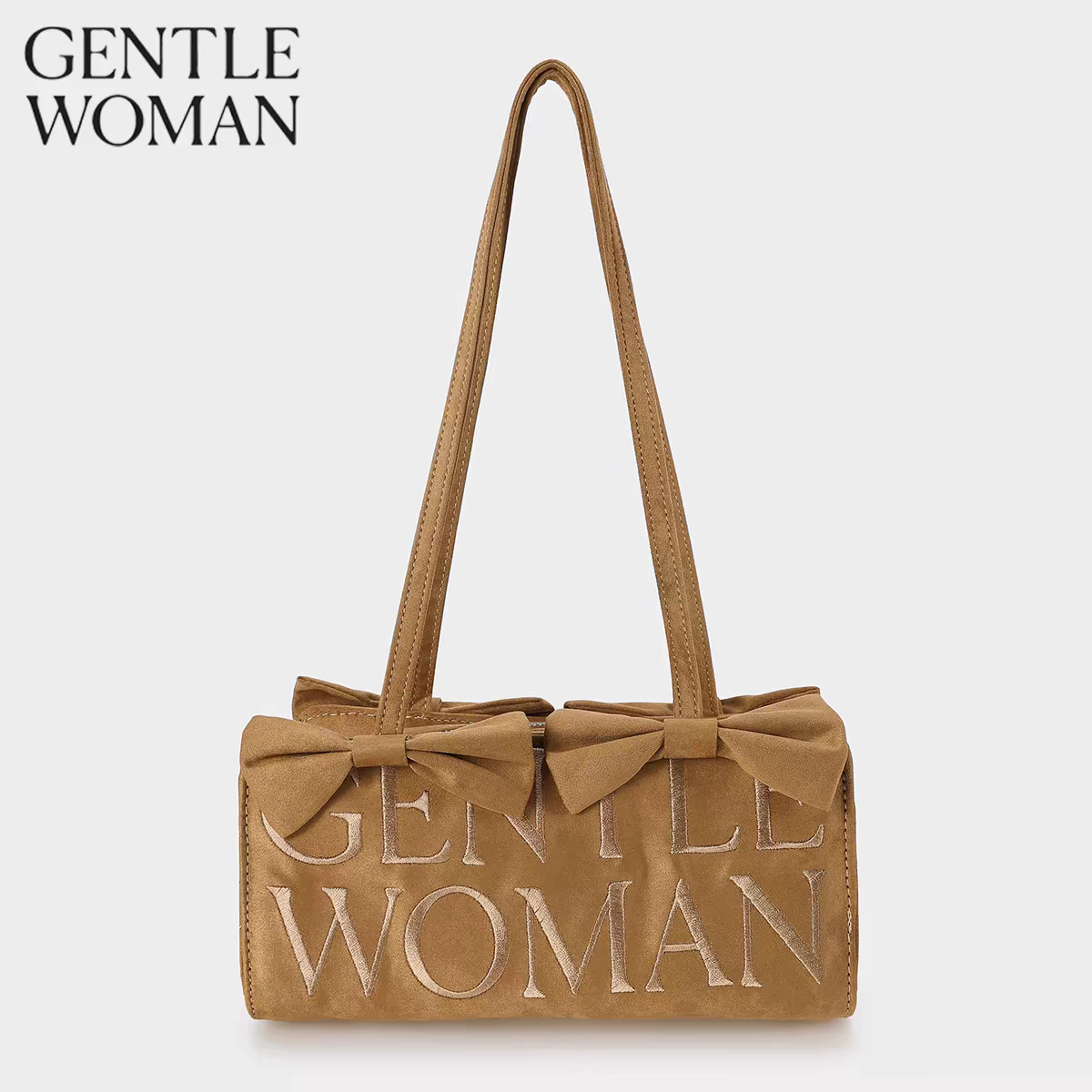 Gentlewoman品牌折扣店蝴蝶结字母刺绣单肩包腋下托特包马鞍包女