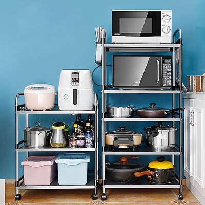 长度40/50/55/60宽度35cm70厨房存储架不锈钢微波架2层烤箱架