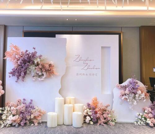 小红书同款简约高级感白色小众婚礼KT背景板气球订婚宴定布置套装