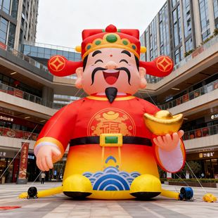 开业庆典财神爷气模充气人偶服装新年吉祥物行走卡通玩偶道具庆典