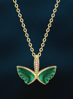 VSCH 双色蝴蝶项链女生轻奢小众高级感百搭原创毛衣链新款饰品