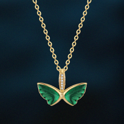 VSCH 双色蝴蝶项链女生轻奢小众高级感百搭原创毛衣链新款饰品