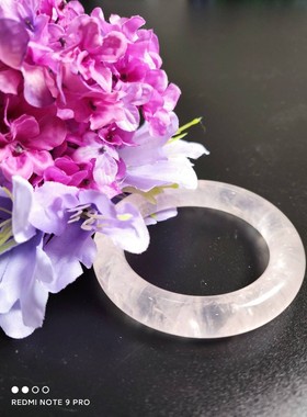 天然粉水晶莫桑比克星光粉手镯