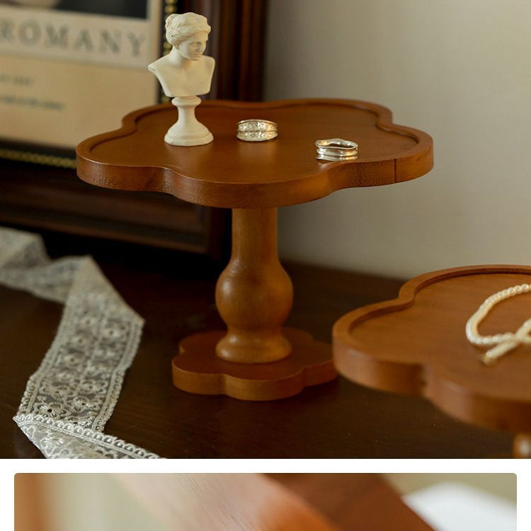 精致花瓣餐盘ins高颜值法式复古木托盘展示架蛋糕水果点心高脚盘,节庆用品/礼品,甜品台装饰,淘宝优惠券,粉丝福利购,淘宝优惠卷
