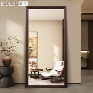 BOLEN 新中式风全身镜全身镜落地镜家用衣帽间全身镜壁挂墙大镜子