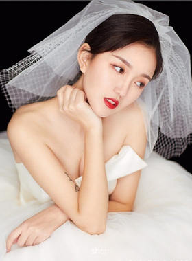 短款俏皮风双层日系结婚旅拍发梳