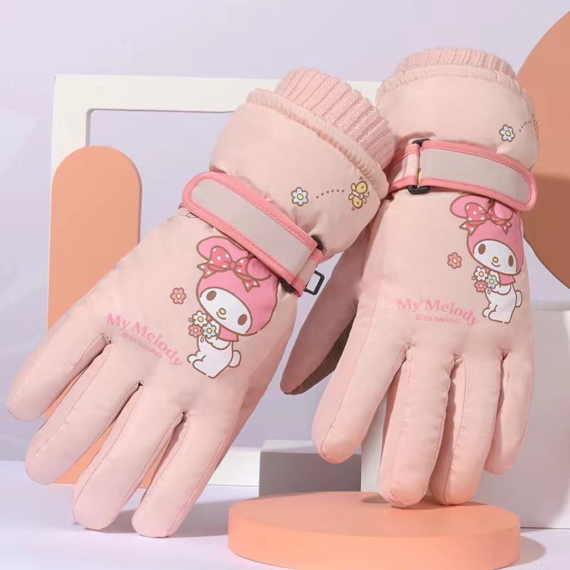 儿童防水滑雪手套加绒