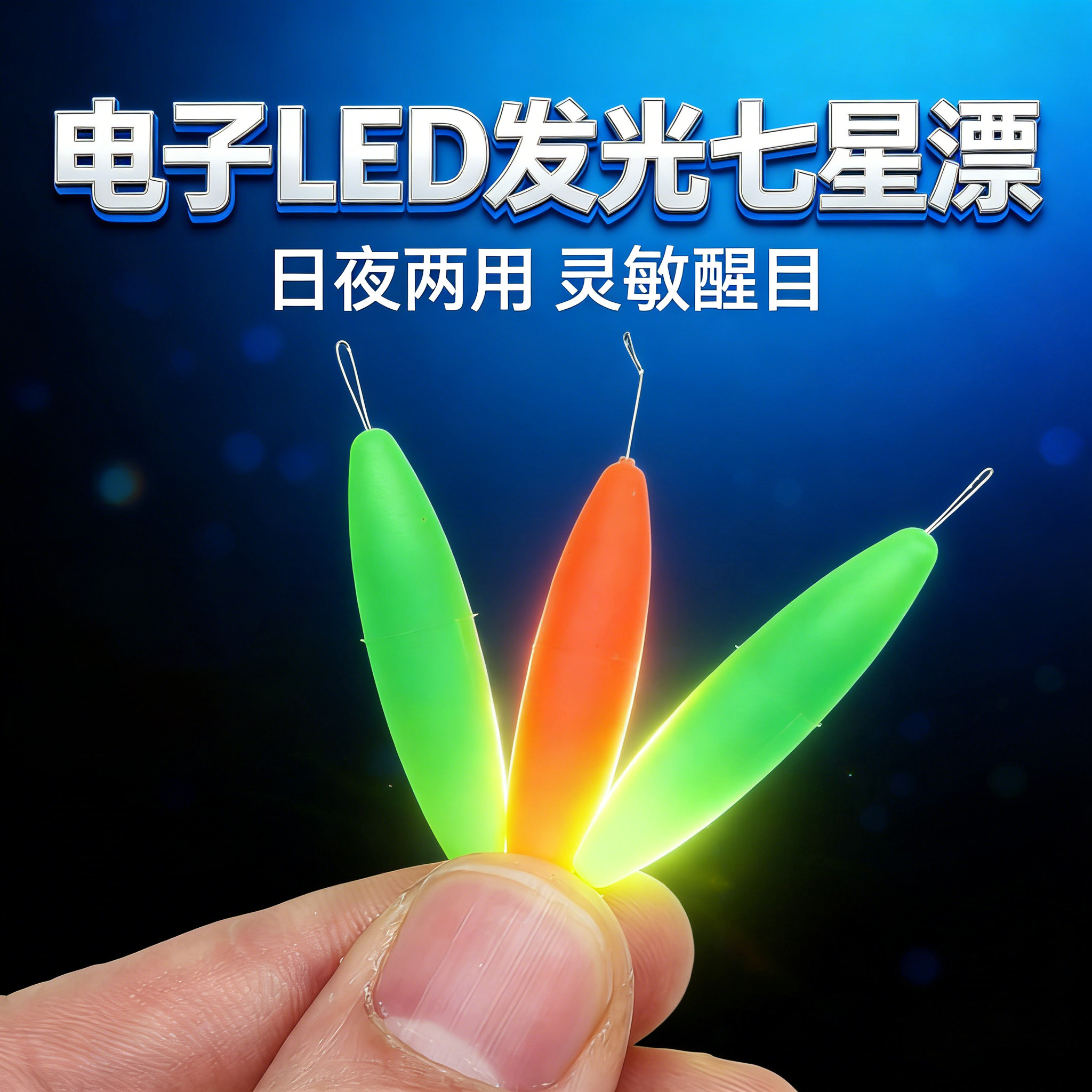 新型夜光电子七星漂豆超亮日夜两用夜钓闷杆7星漂传统钓浮漂 - 实物图