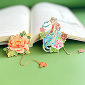 洛阳菏泽旅游文创纪念品牡丹花金属书签精致中国风礼物送老师学生