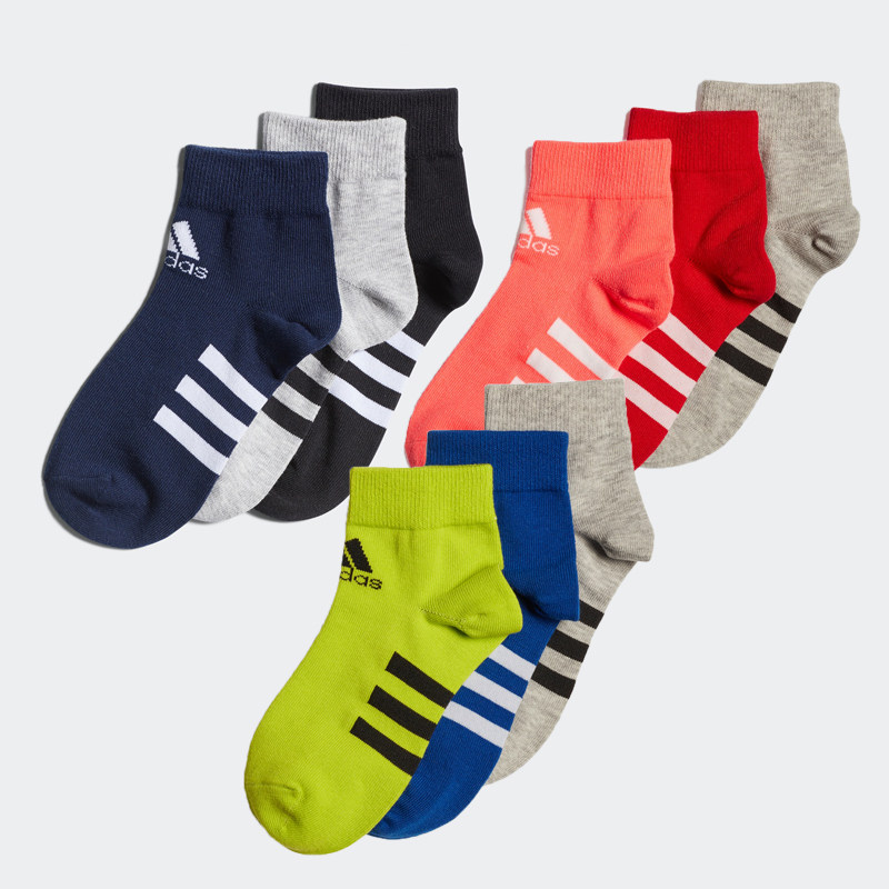 Adidas阿迪达斯大童男女童袜条纹中筒棉袜子FM2336 GD8965 GD8966