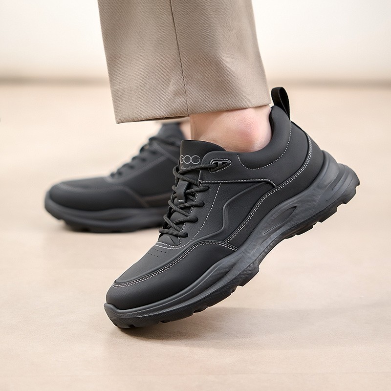 高哥内增高男鞋2026新款春季透气潮流休闲鞋真皮运动增高鞋子男士