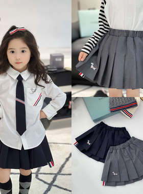 经典款TB春秋女中大儿童女宝班服经典学院风王心凌百褶裙子半裙裤