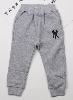 LA 100码 日系 加绒加厚 松紧带运动裤 女儿童中小童运动长裤子