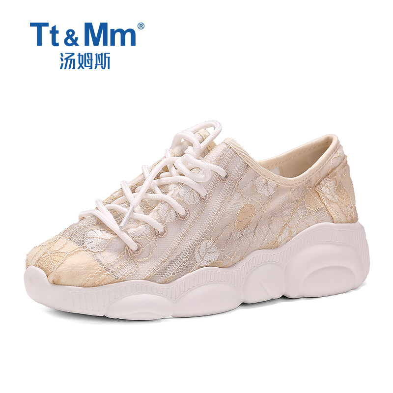 tt&mm/汤姆斯女鞋夏百搭小熊底老爹鞋网面软底透气百搭运动休闲鞋