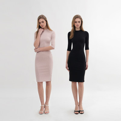 JimKet半高领针织中袖坑