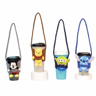 [预]台湾新品 迪士尼立体绒毛娃娃杯套小熊维尼史迪奇三眼怪米奇