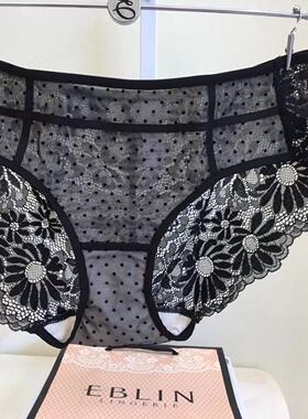 EBLIN时尚刺绣女士内裤韩国款曼陀罗华短裤性感无痕舒适平角裤