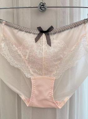 速发韩国EBLIN清新时尚蝴蝶结性感短裤蕾丝刺绣无痕舒适女平角裤