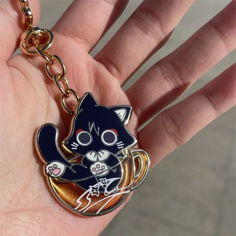 散兵流浪者散猫猫杯金属微章钥匙扣珐琅动漫游戏周边二次元胸针