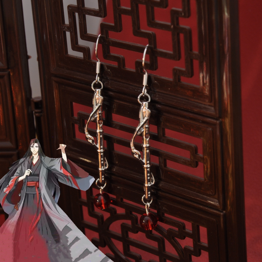 魔道动画 潮流动漫系列ins联名戒指 魏无羡印象陈情耳饰925银饰品