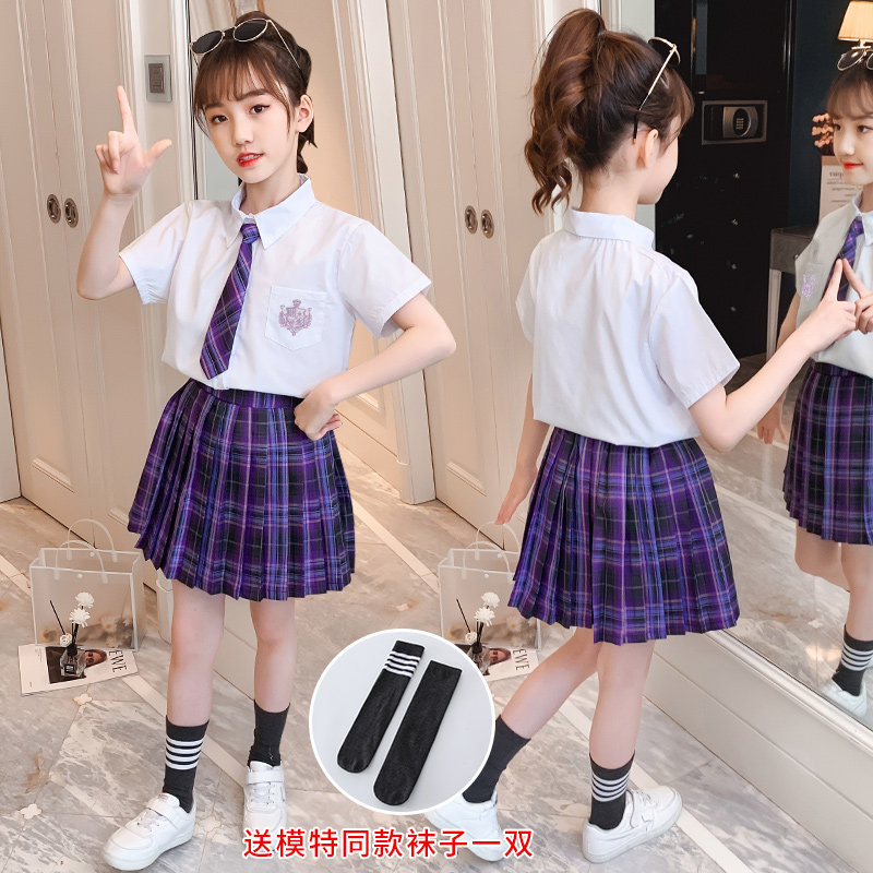 女童jk正版短裙园服夏装公主校服儿童连衣裙子小学生小女孩的衣服