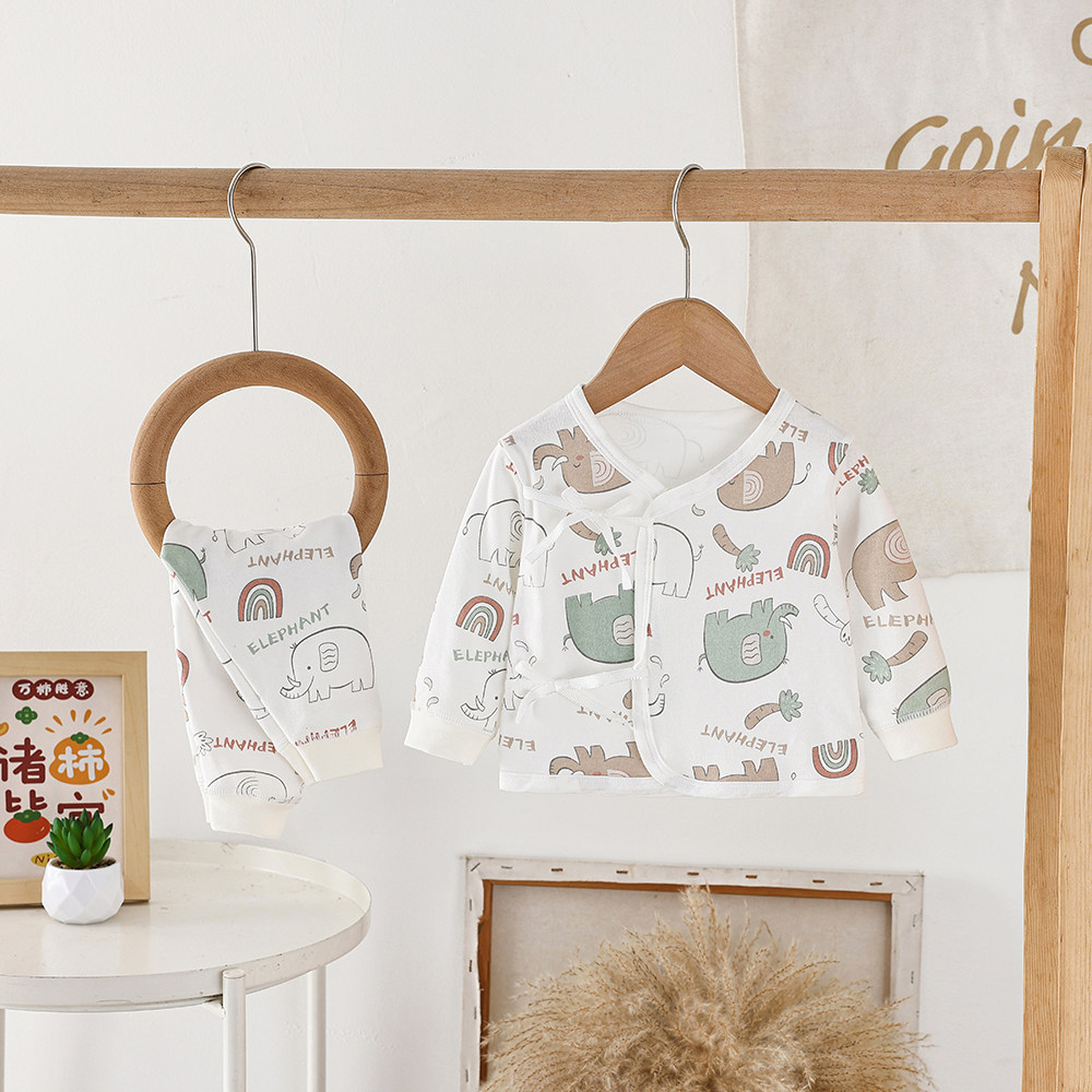 婴乐尚婴儿衣服纯棉和尚服秋季薄款新生儿0-3-6月男宝宝睡衣外出