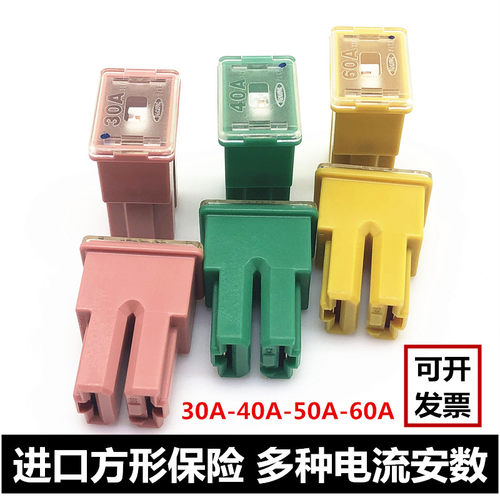进口汽车方形插入式慢融保险40A