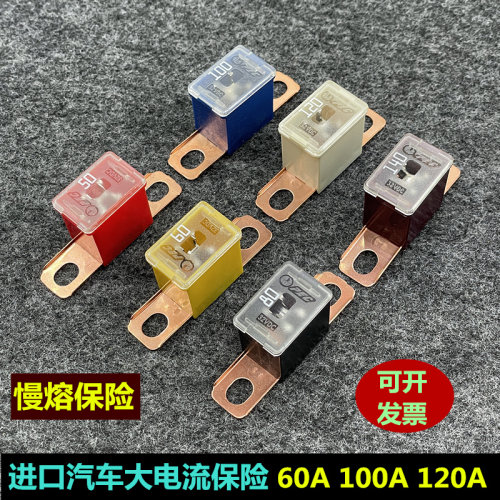 平脚慢熔60A80A120A保险丝保险盒