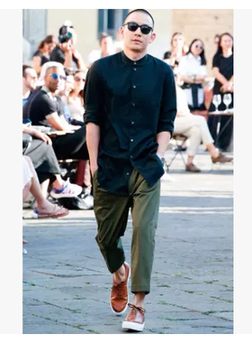 NICK WOOSTER 春秋款九分西裤男修身英伦风卷边休闲裤大小码定制