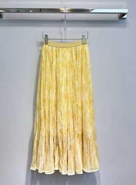 0MB.欧洲站新品腰果花下摆包边网纱半裙花纹设计感气质百搭长裙潮