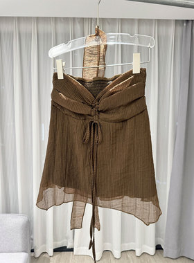 0MB.欧洲站新品辣妹性感修身短款抹胸背心一字领褶皱吊带百搭上衣