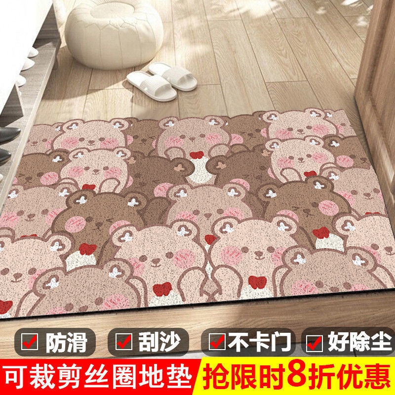 卡通进门丝圈地垫pvc入户门垫脚垫家用玄关耐脏垫子地毯剪裁定制