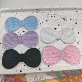 爱买就淘多色满钻打底小蝴蝶结刺绣贴片宠物发夹diy儿童发饰材料