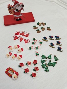 爱买就淘可爱圣诞老人圣诞饰品狗狗diy发夹材料bb夹马尔济斯发饰