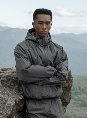 Halcyon 山系户外防风防泼水改良骑行夹克男多口袋连帽宽松外套女