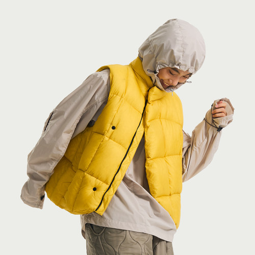 Halcyon 山系户外防风立领保暖羽绒服背心新款90白鸭绒羽绒马甲男