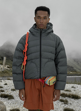 Halcyon 户外防水防风羽绒服男高蓬90白鸭绒连帽保暖排骨羽绒服冬