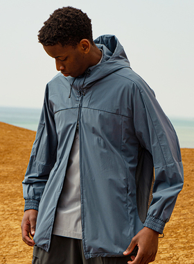 Halcyon 户外徒步骑行透气网布防晒衣夏连帽轻薄外套情侣