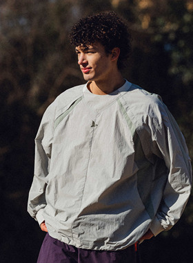 Halcyon 户外撞色活页拼接运动长袖男都市足球训练套头长袖上衣